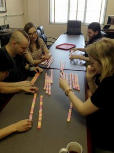 We had "sequence reads" made out of starbursts that needed to be assembled