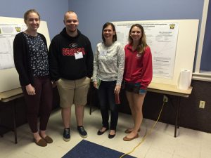 Kelsey, Johnathan, Gaelen and Amanda Shaver from Kelly Dyer's lab at the poster session