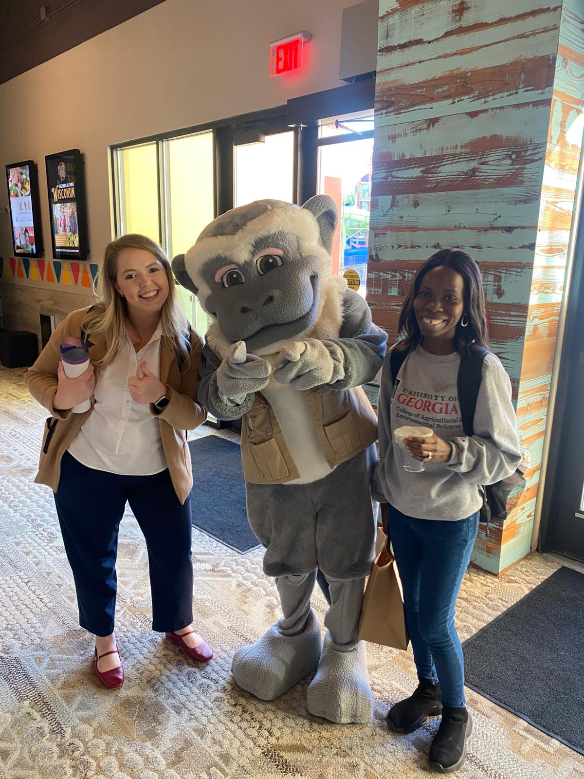 Dr. Allison Byrd poses with Funmi in Wisconsin after a focus group discussion.