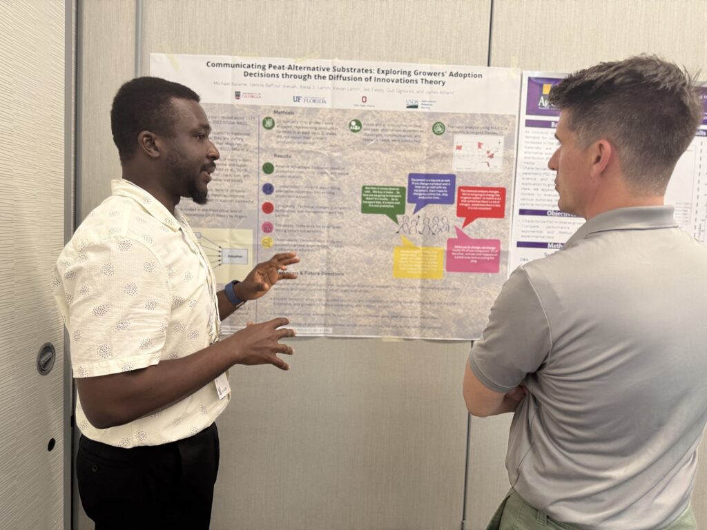 Michael, presenting his poster at Cultivate 2026, in Columbus, Ohio.