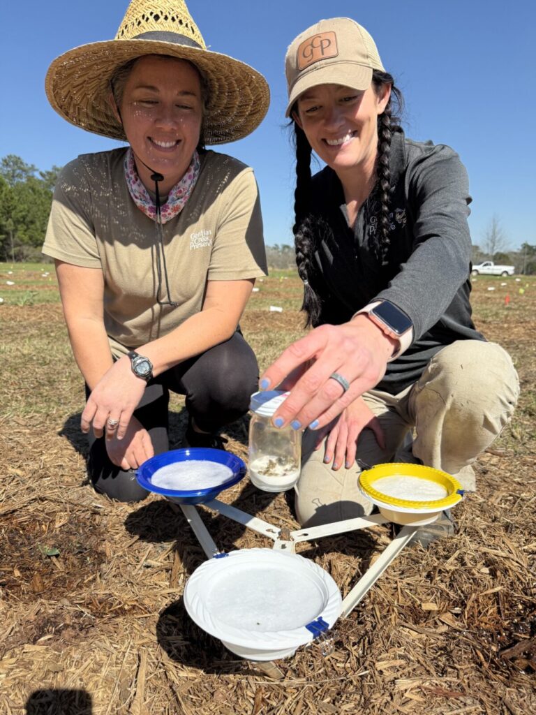 Shelly and Reena with Bee traps at Gentian Creek Preserve