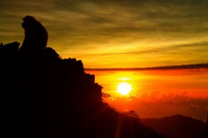 The sunrise over Mt Batur