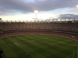 At the biggest footy match of the year on Anzac Day